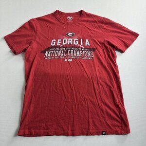 47 Georgia Bulldogs NCAA 2022 College National Champions T-Shirt Red Size Small‎